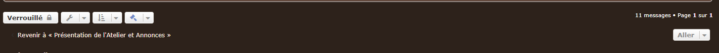 Capture d'écran du bas de pages des sujets et forums avec les différents boutons